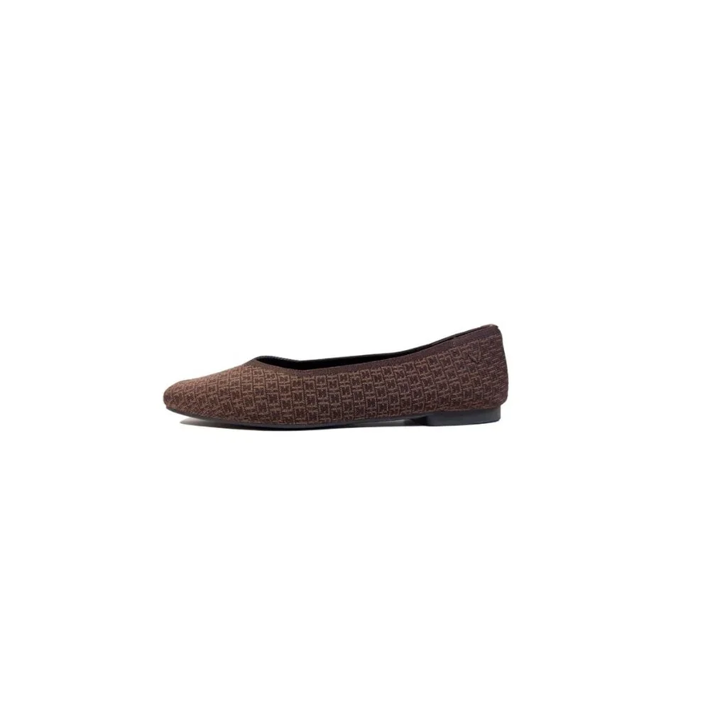 VIVAIA SHOES Size 9 Brown Chain Margot 2 Square Toe Flats Size 40.5 - Picture 3 of 11